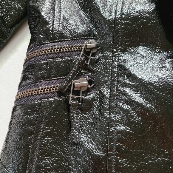 ASOS Hi-Shine Faux Leather Biker Jacket - Picture 4 of 6